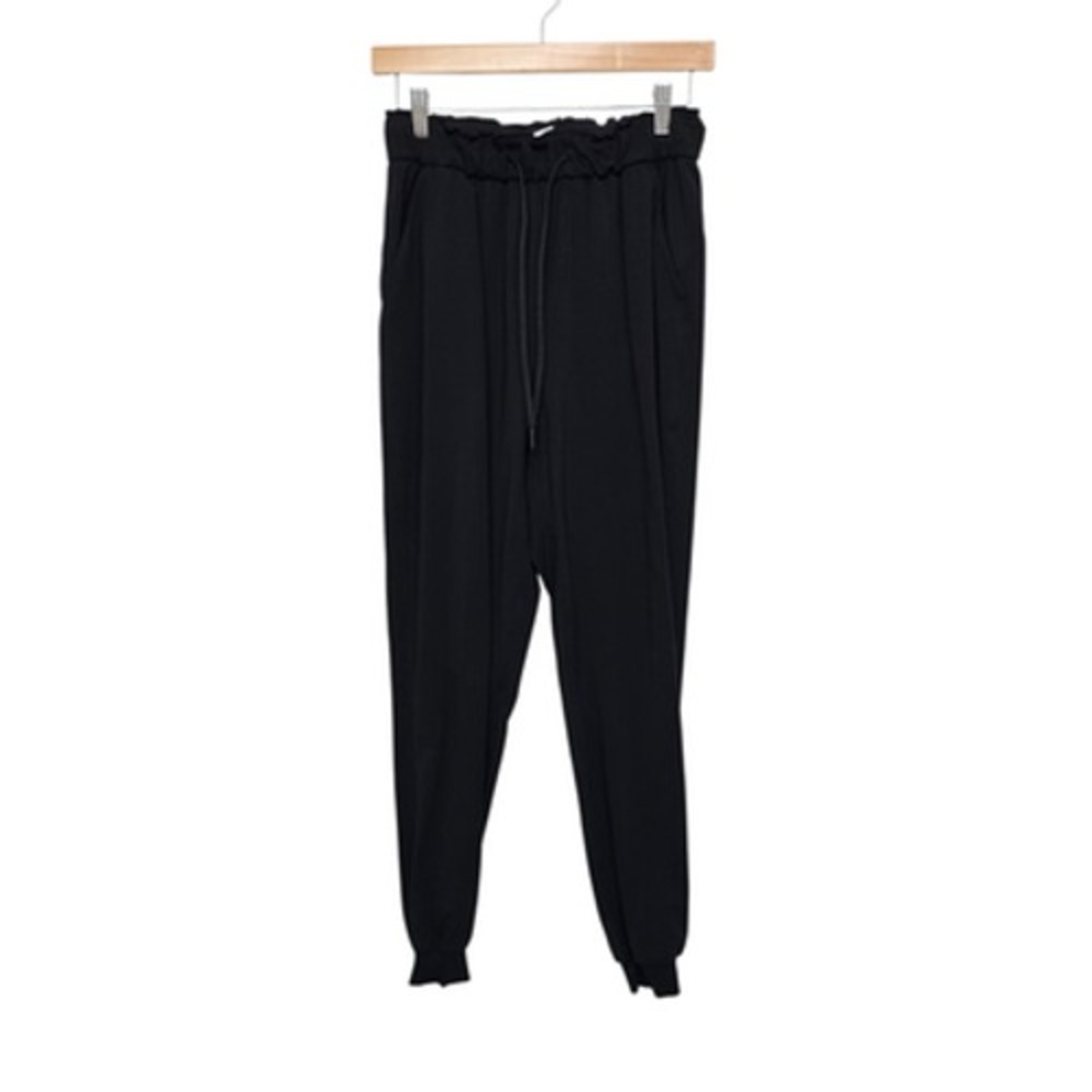 Lululemon Jogger Pants Womens‎ 6 Black High Rise Rib Cuff Drawstring Pockets